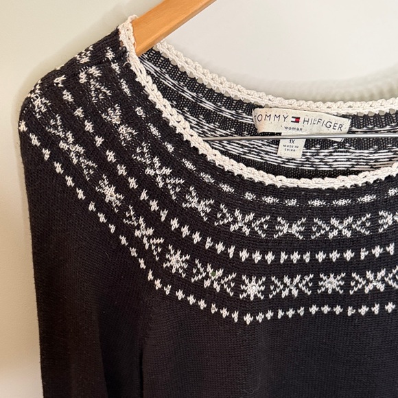 Vintage Tommy Hilfiger Woman Fair Isle Knit Sweater – Size 1X - Picture 2 of 7